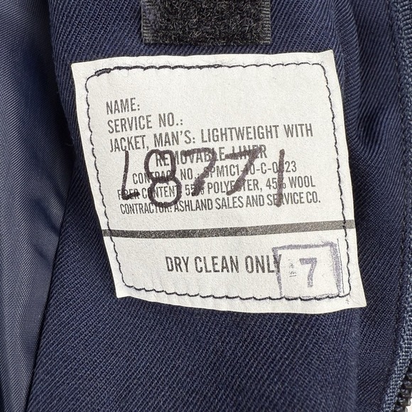 Air Force Men's Bomber Jacket w/ Liner Blue Wool Blend Size Medium USAF Zip - Picture 7 of 7